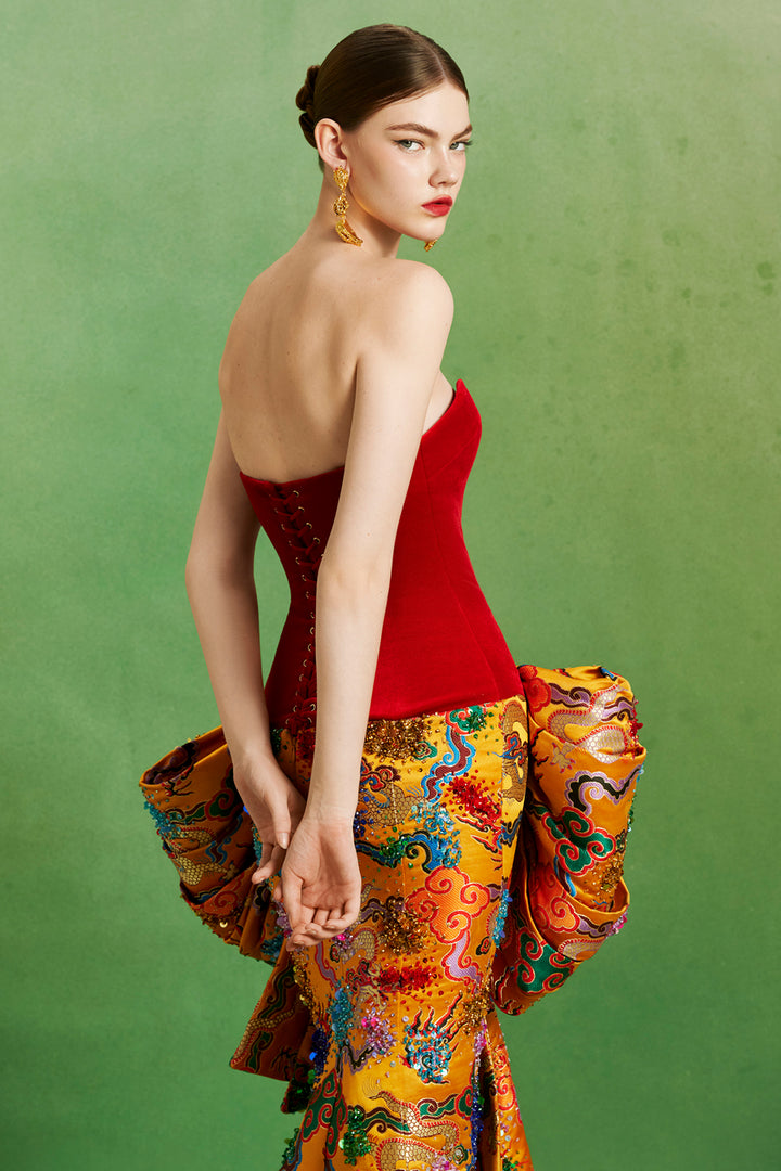 Imperial Bow Long Dress