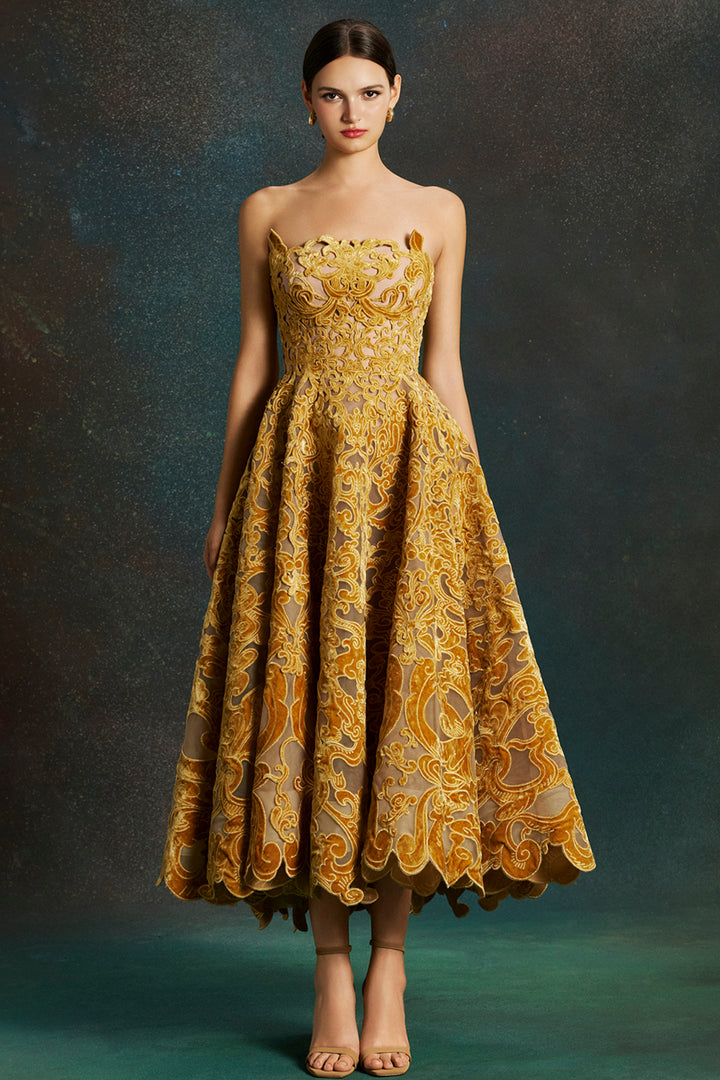 Baroque Midi with A-line Dress