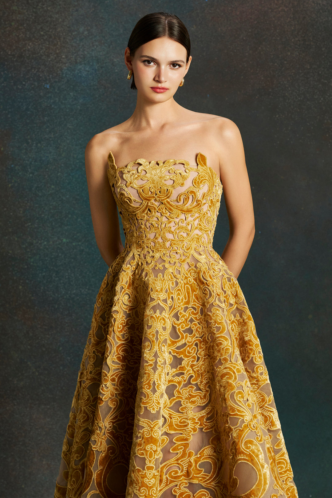 Baroque Midi with A-line Dress