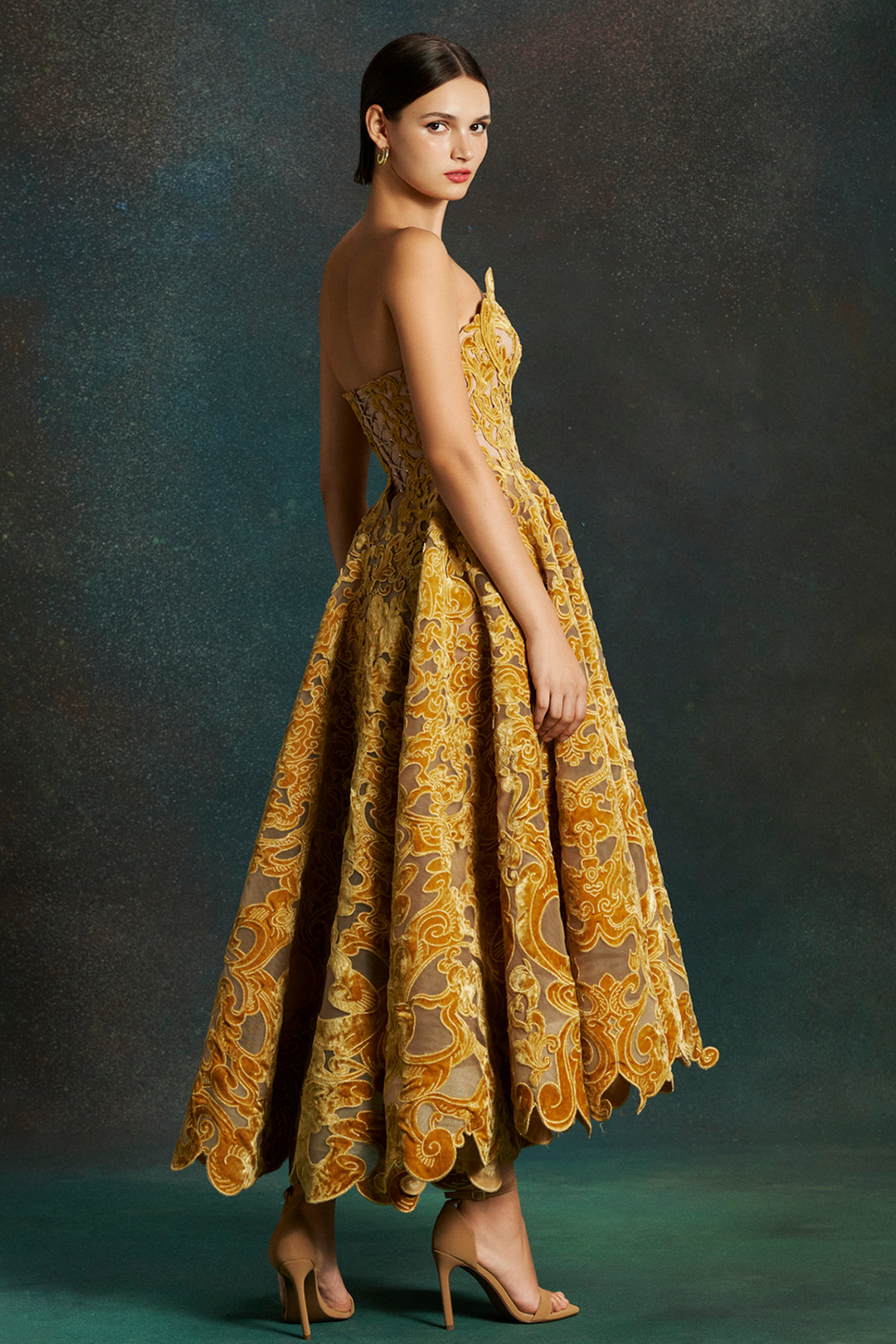 Baroque Midi with A-line Dress