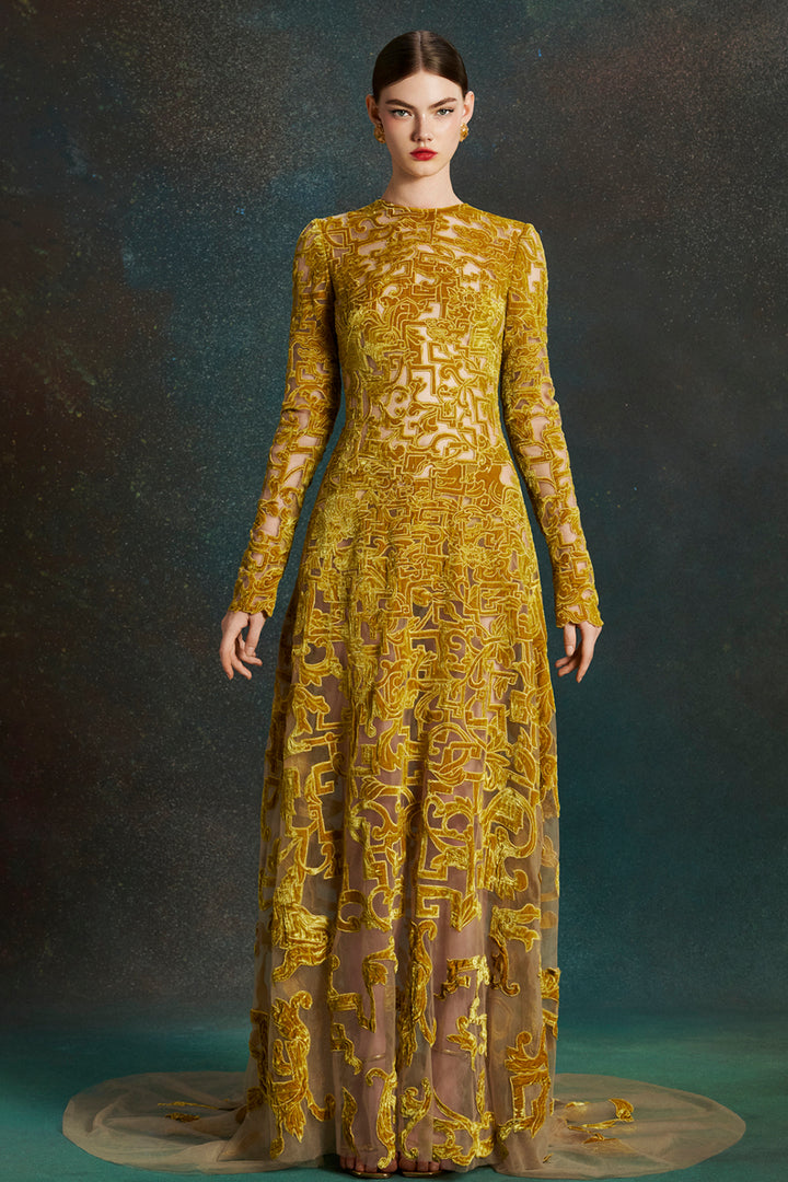 Labyrinth Velvet with A-line Dress