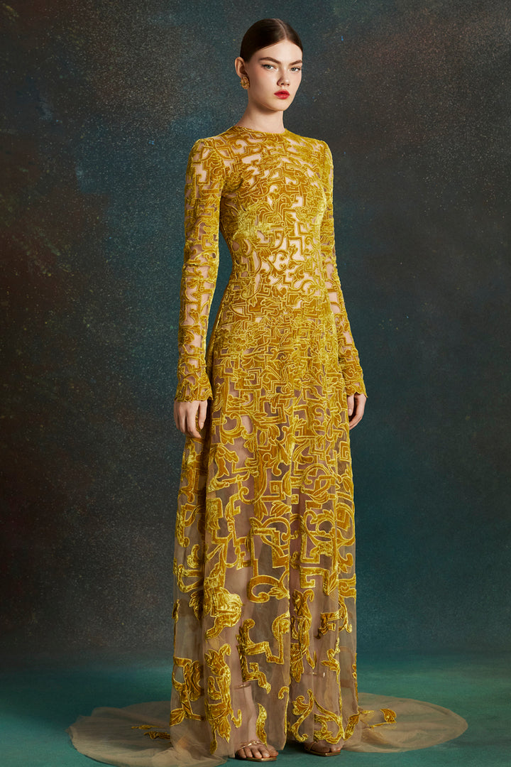 Labyrinth Velvet with A-line Dress