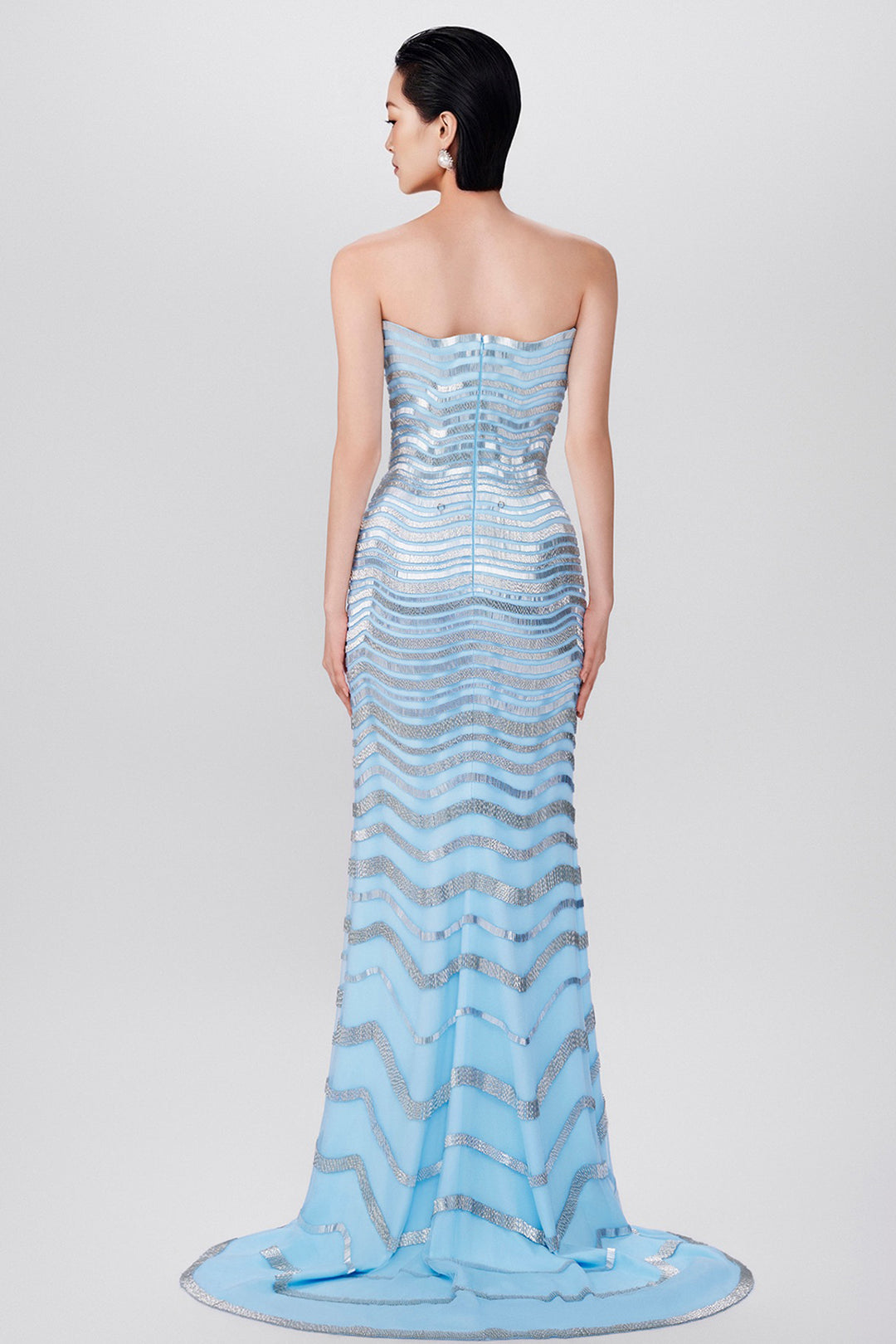 Geometric Embellished with Mikado Bow Tulle Dress