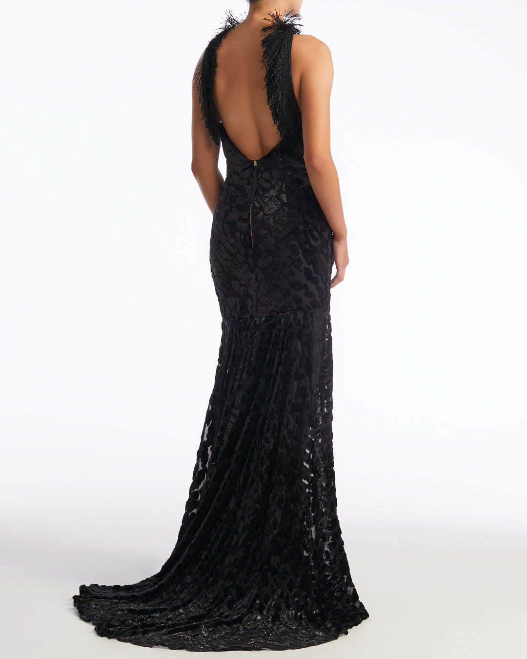 High-Halter Long Column Dress