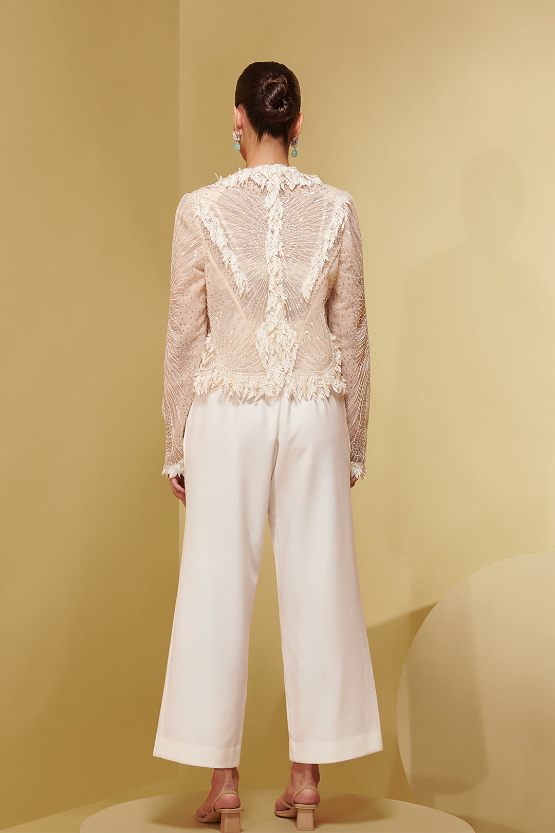 Organza Three-Piece with Embroidered Jacket