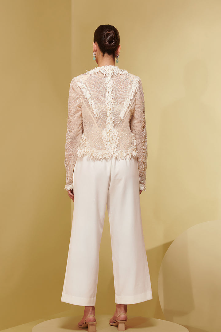 Organza Three-Piece with Embroidered Jacket