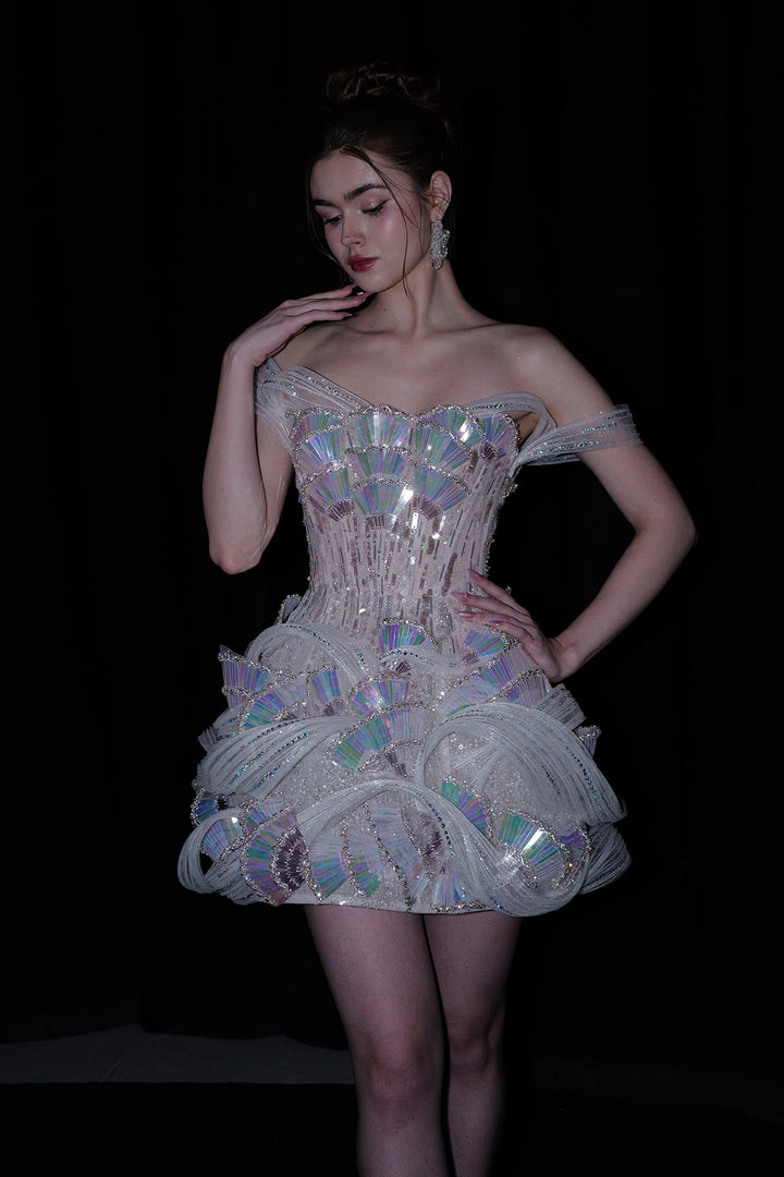 Minimalist Short A-Line with Off-The-Shoulder Dress