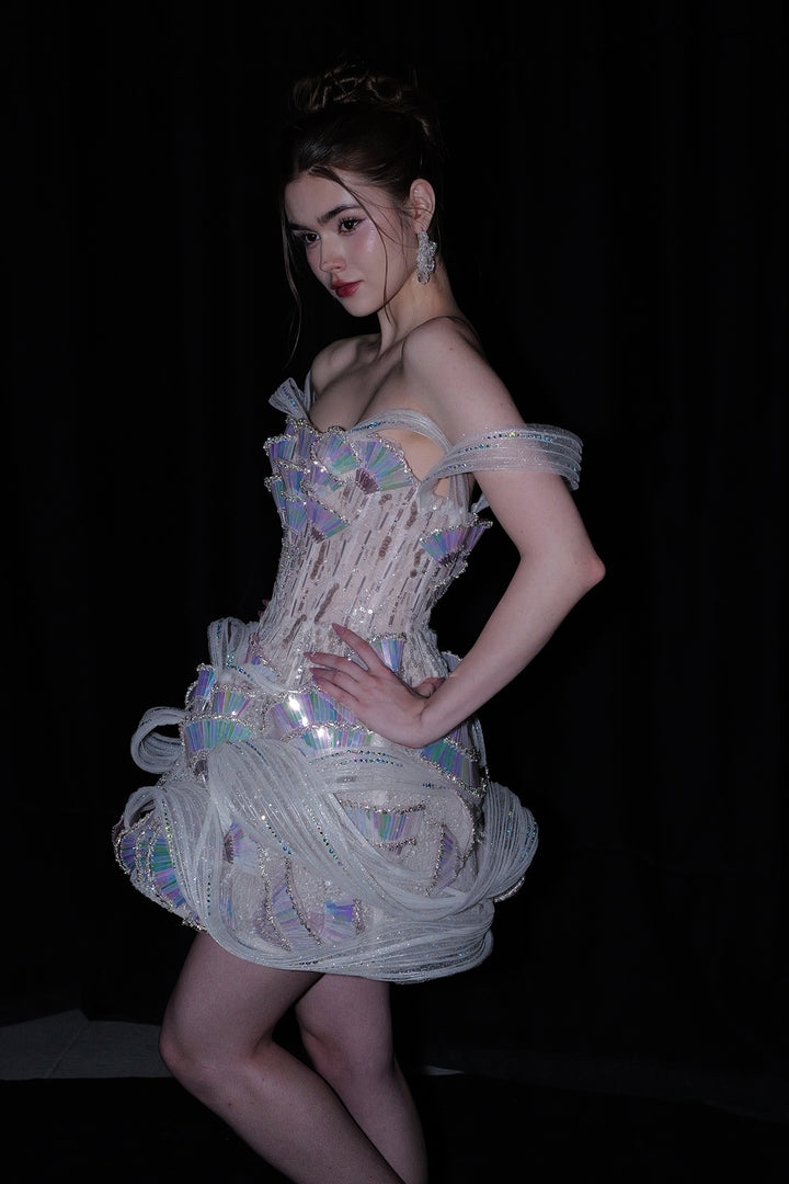 Minimalist Short A-Line with Off-The-Shoulder Dress