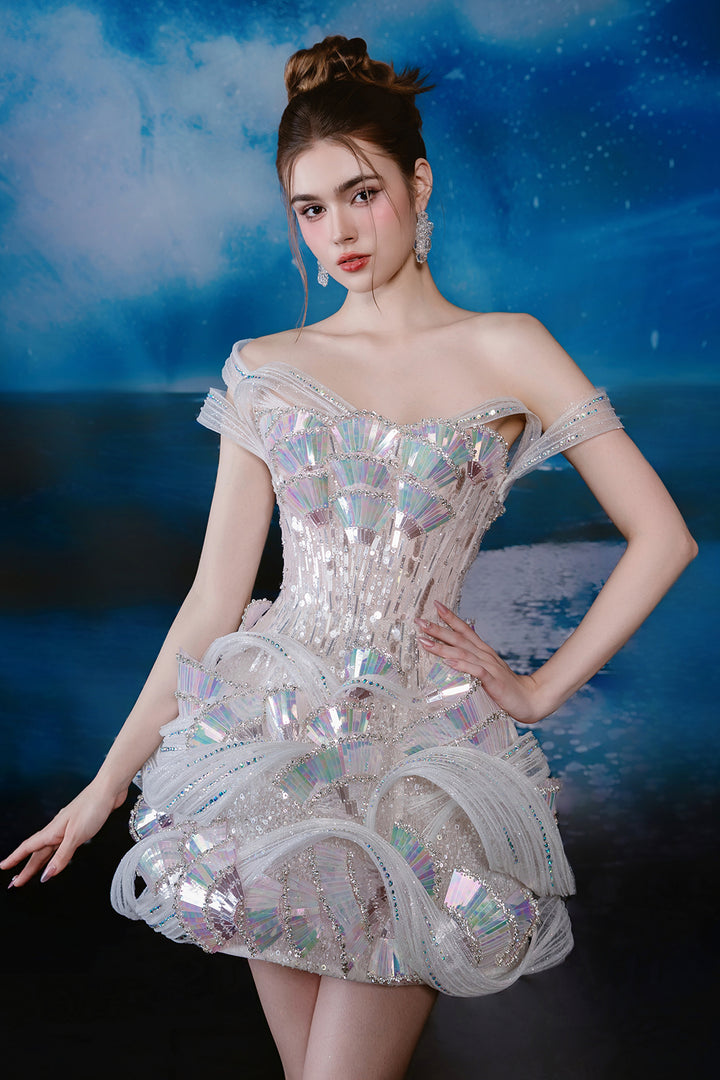 Minimalist Short A-Line with Off-The-Shoulder Dress