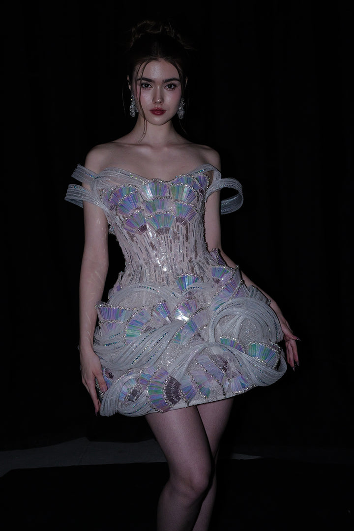 Minimalist Short A-Line with Off-The-Shoulder Dress