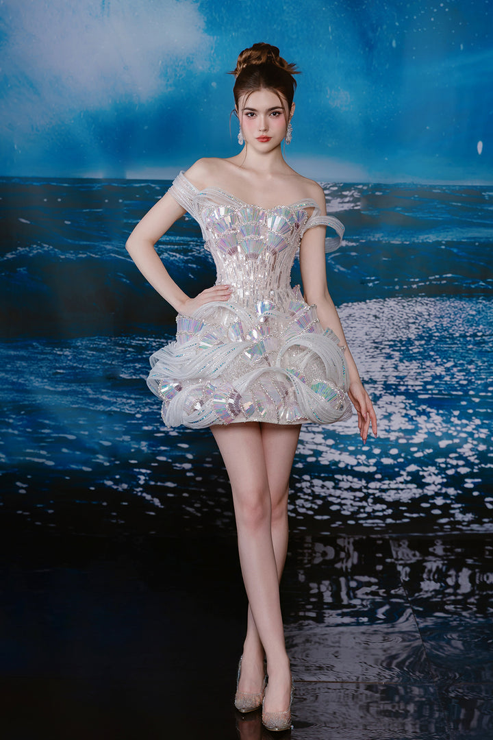 Minimalist Short A-Line with Off-The-Shoulder Dress