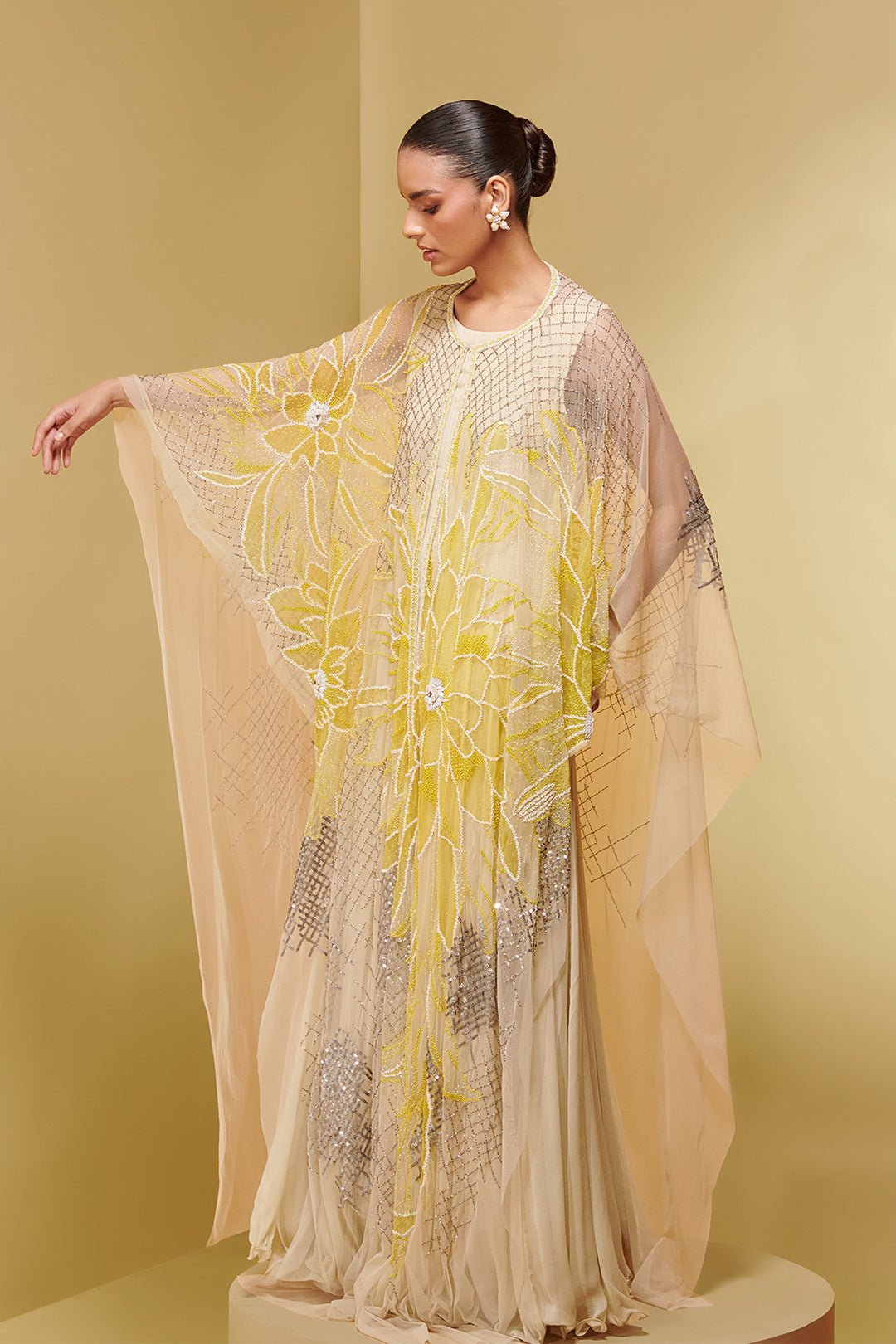 Floral Kaftan with Cape