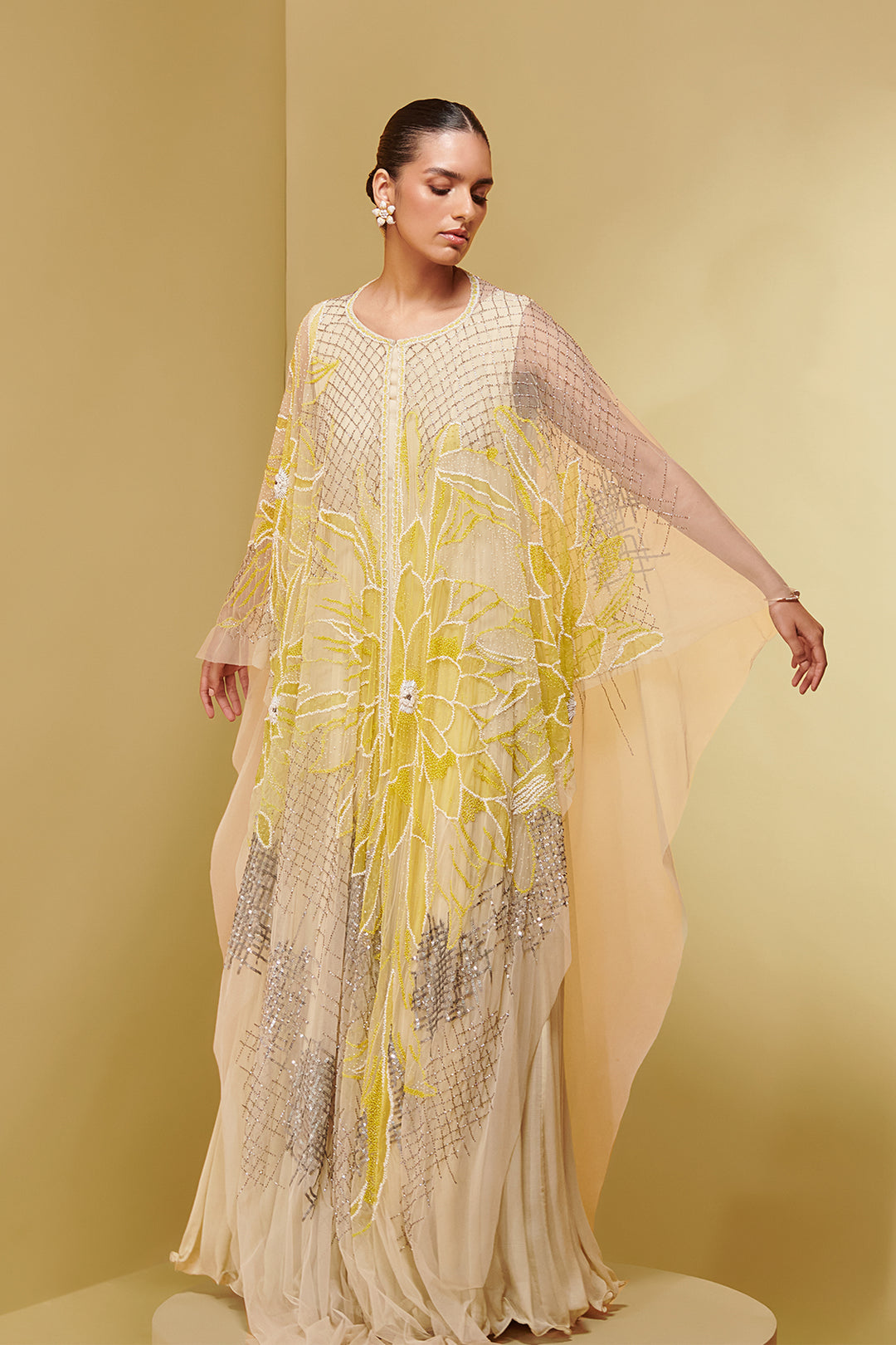 Floral Kaftan with Cape