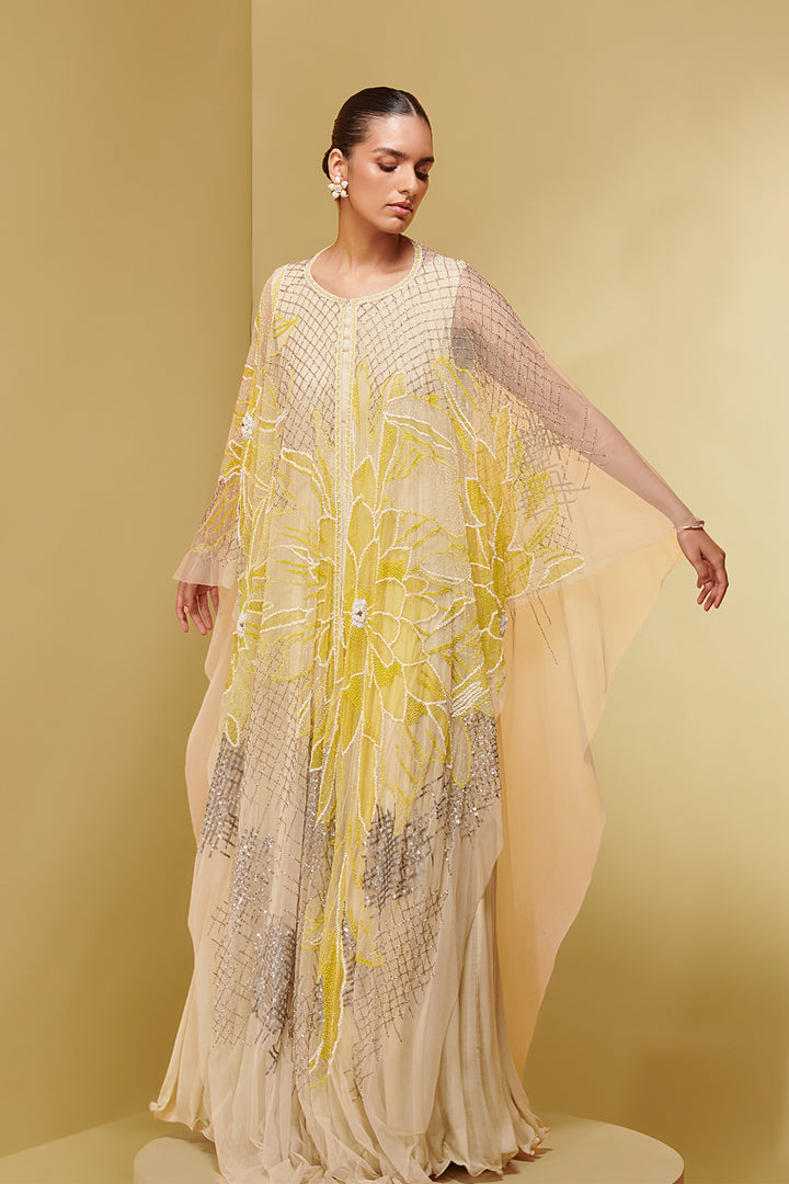 Floral Kaftan with Cape
