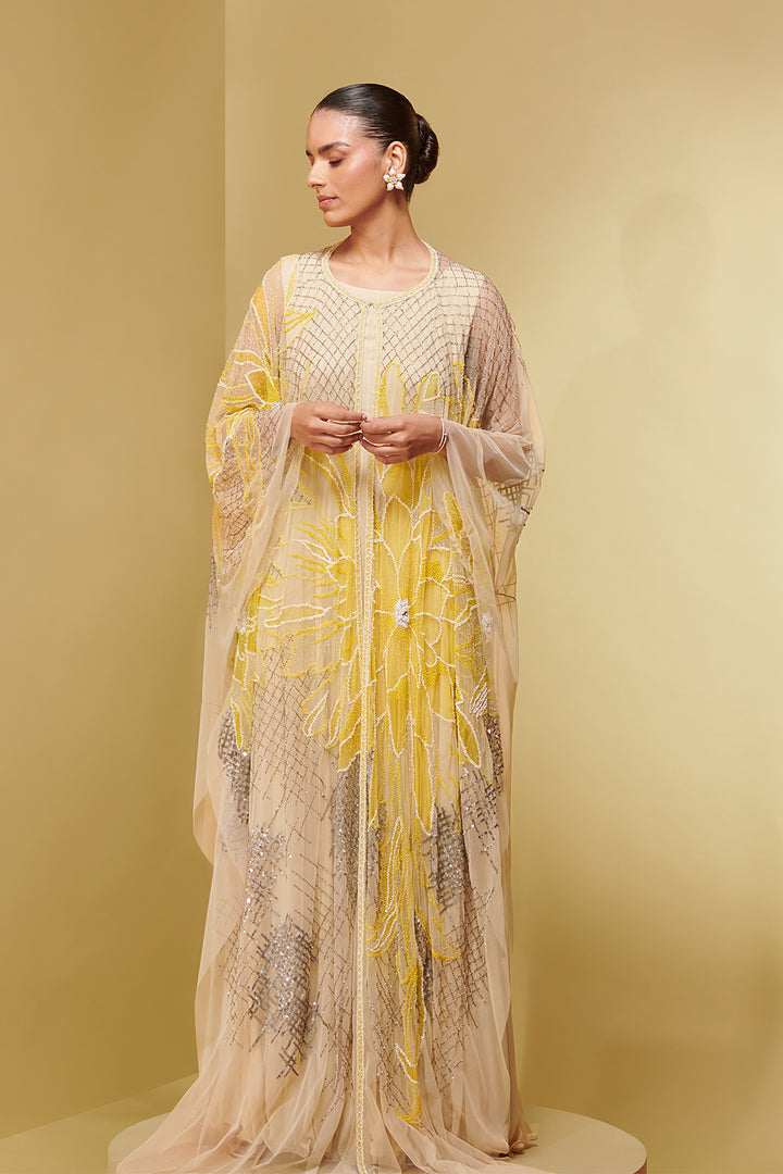 Floral Kaftan with Cape