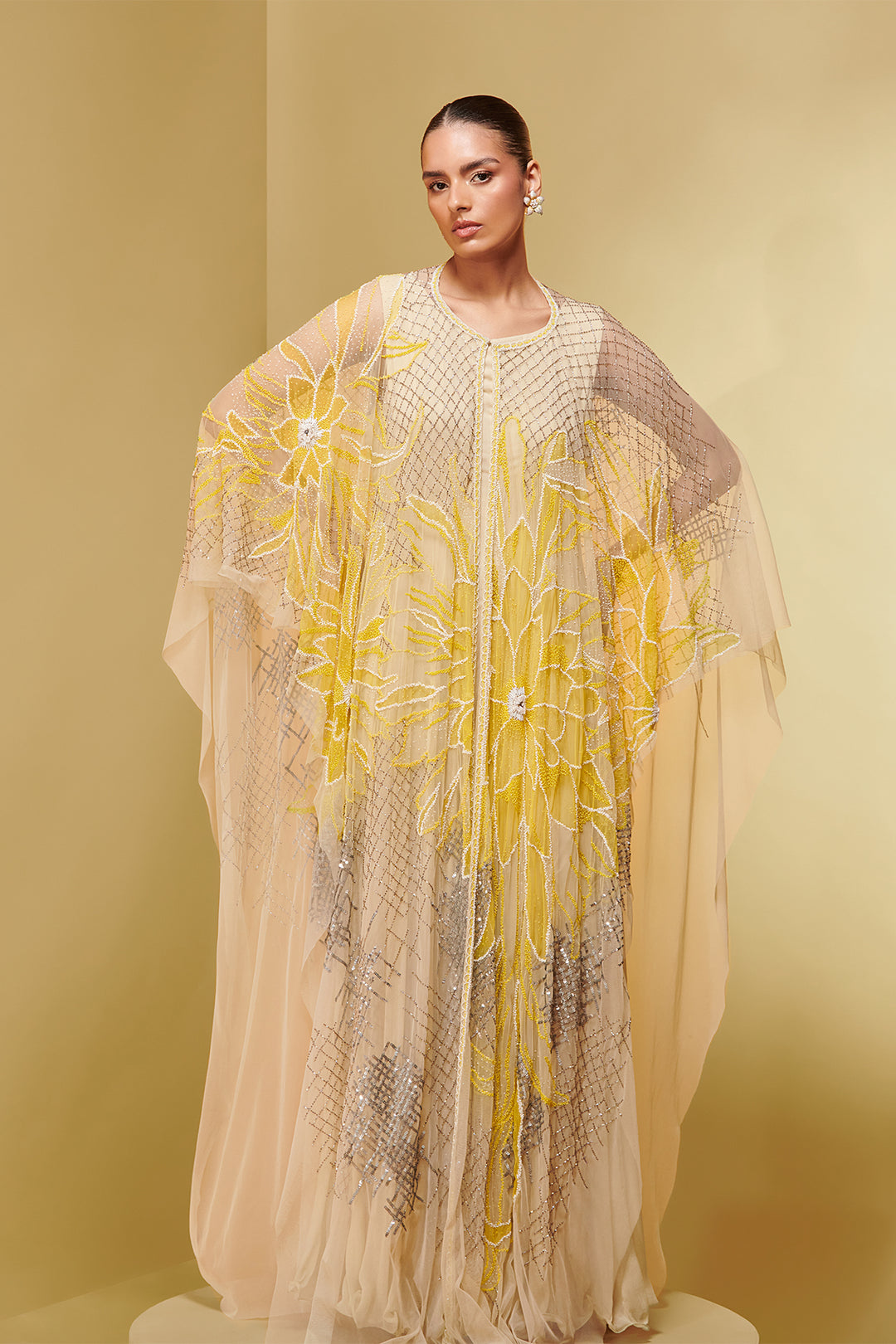 Floral Kaftan with Cape
