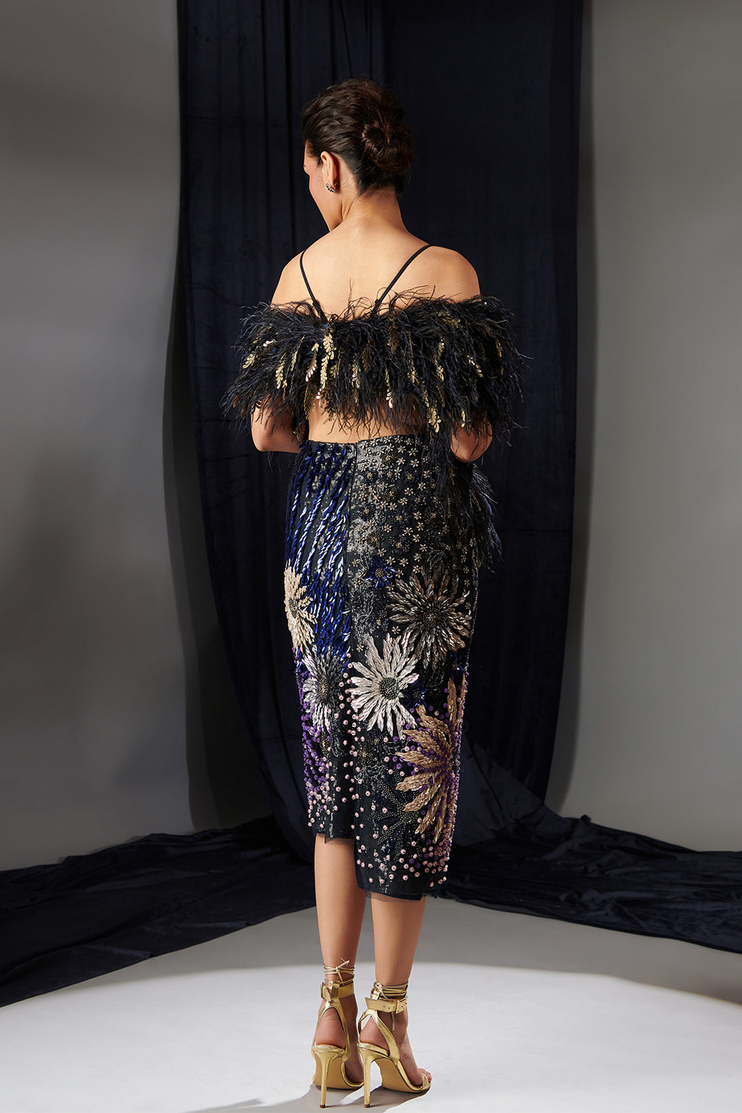 Feathered Mesh and Crepe Set