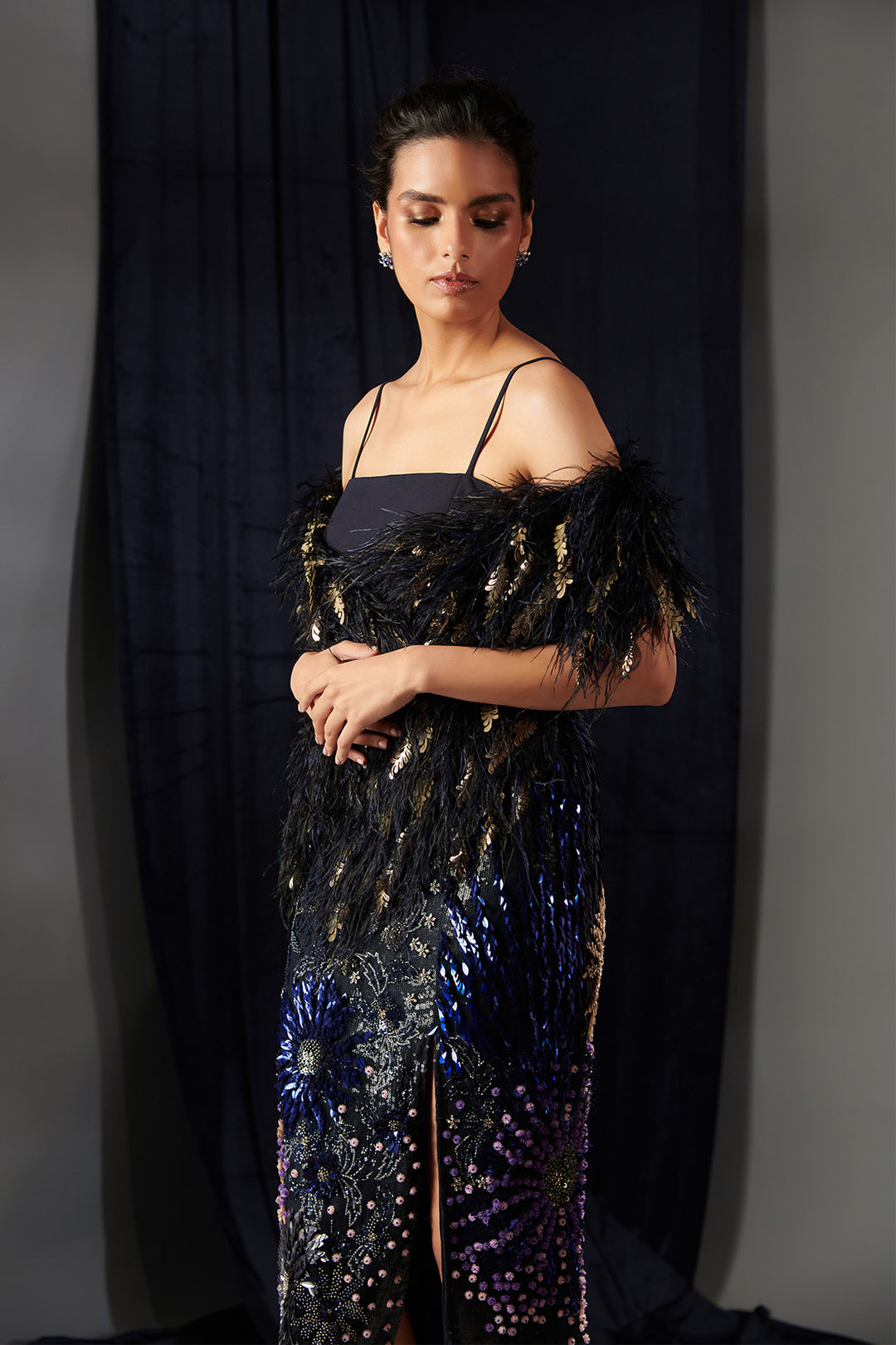 Feathered Mesh and Crepe Set