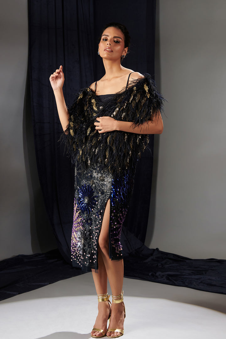 Feathered Mesh and Crepe Set