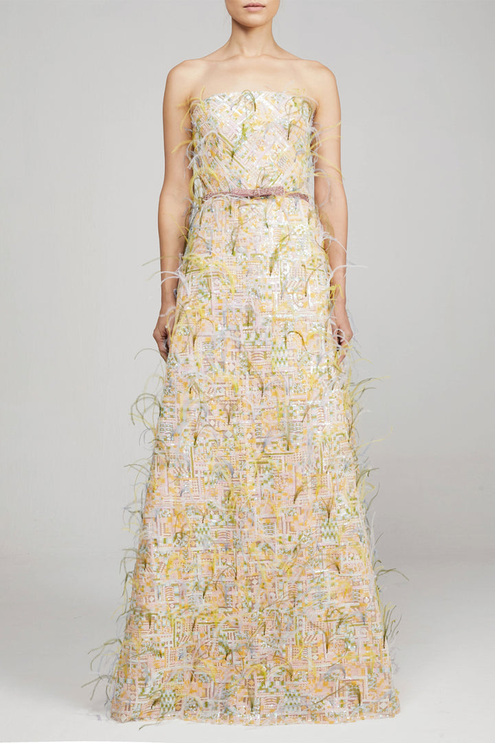 Corset Strapless Dress with Sequin Fabric