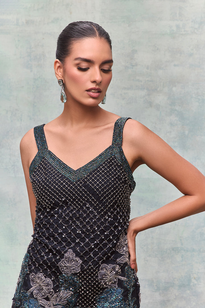 Short Column Dress with Cape