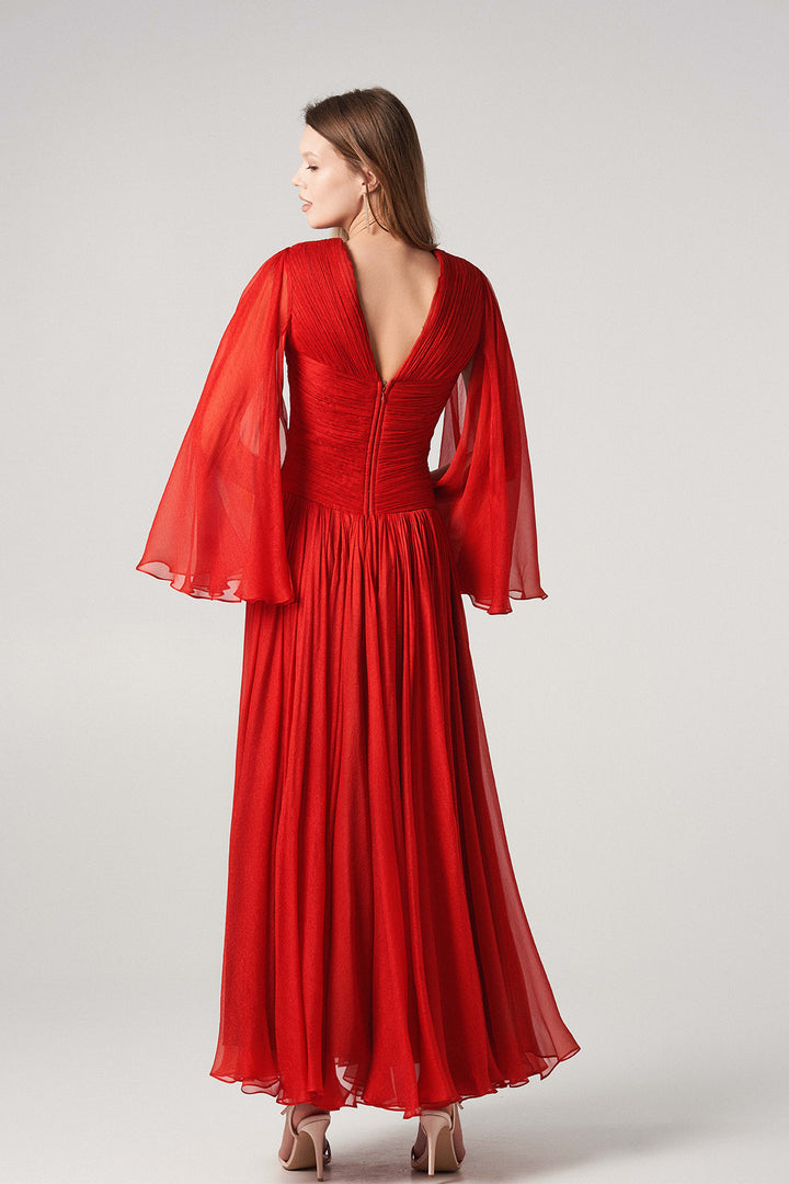 V-Neck Evening Dress