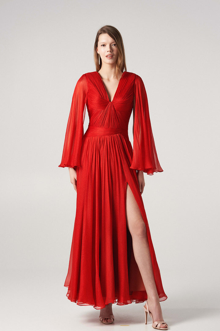 V-Neck Evening Dress