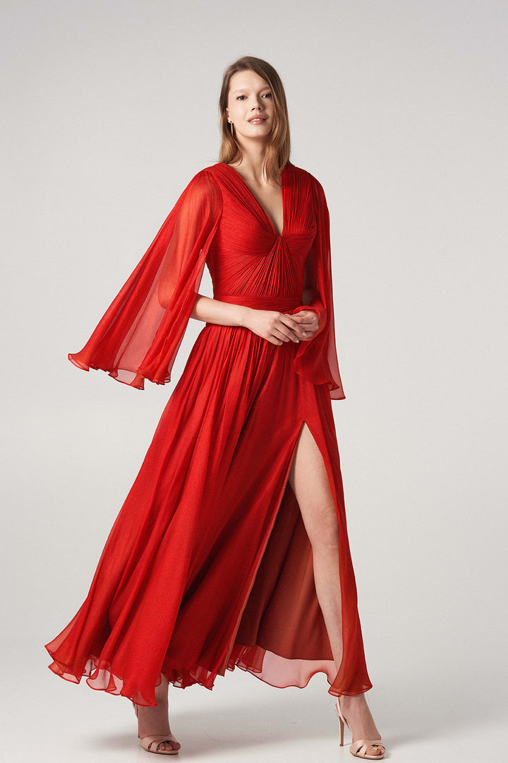 V-Neck Evening Dress