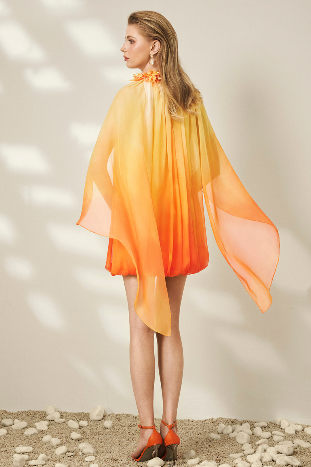 Handcrafted 3D Floral with Bubble-Hem Mini Dress