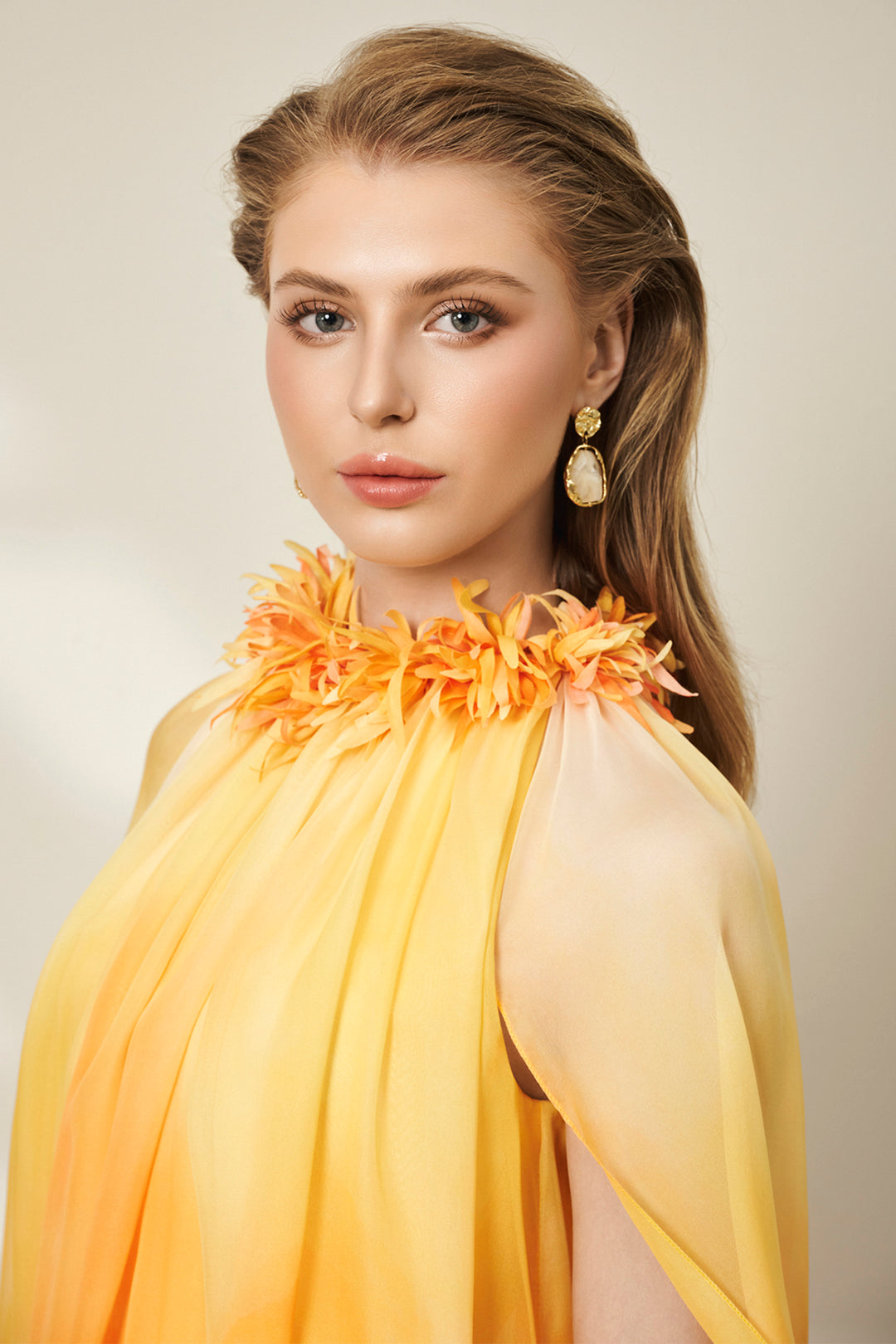 Handcrafted 3D Floral with Bubble-Hem Mini Dress