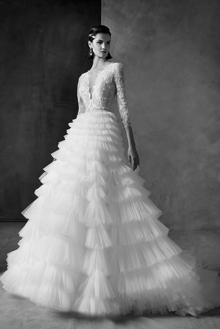 Tulle and Lace Princess Wedding Dress
