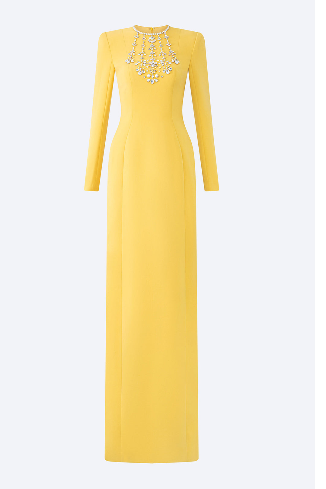 Long-Sleeved Column Dress with Long Cape