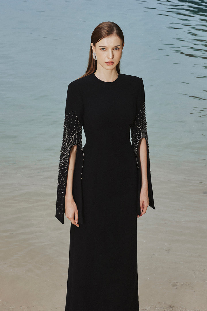 Long-Sleeved Column Dress