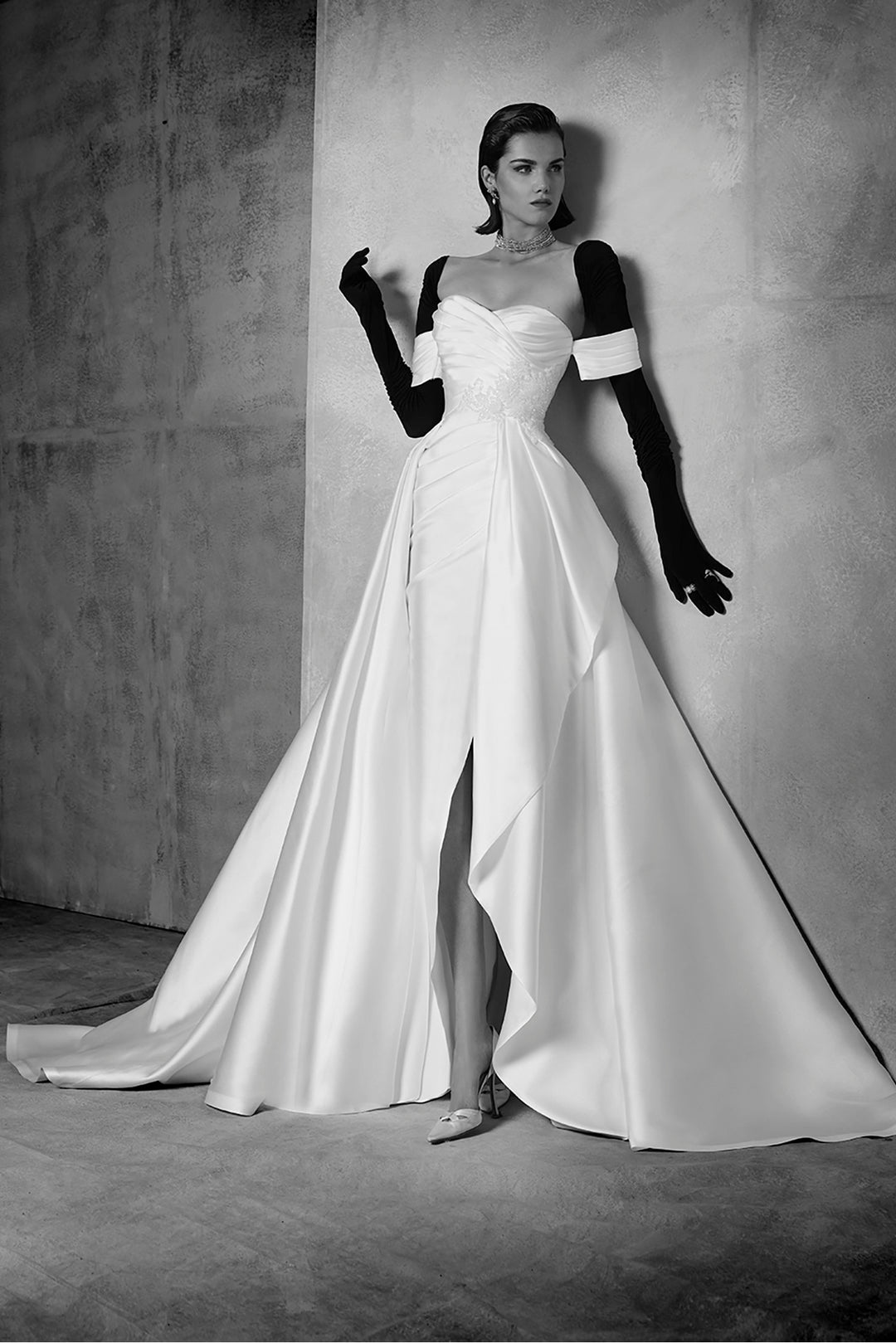 Silk Mikado Wedding Dress White / FR 46 Silk Mikado Wedding Dress White / FR 46