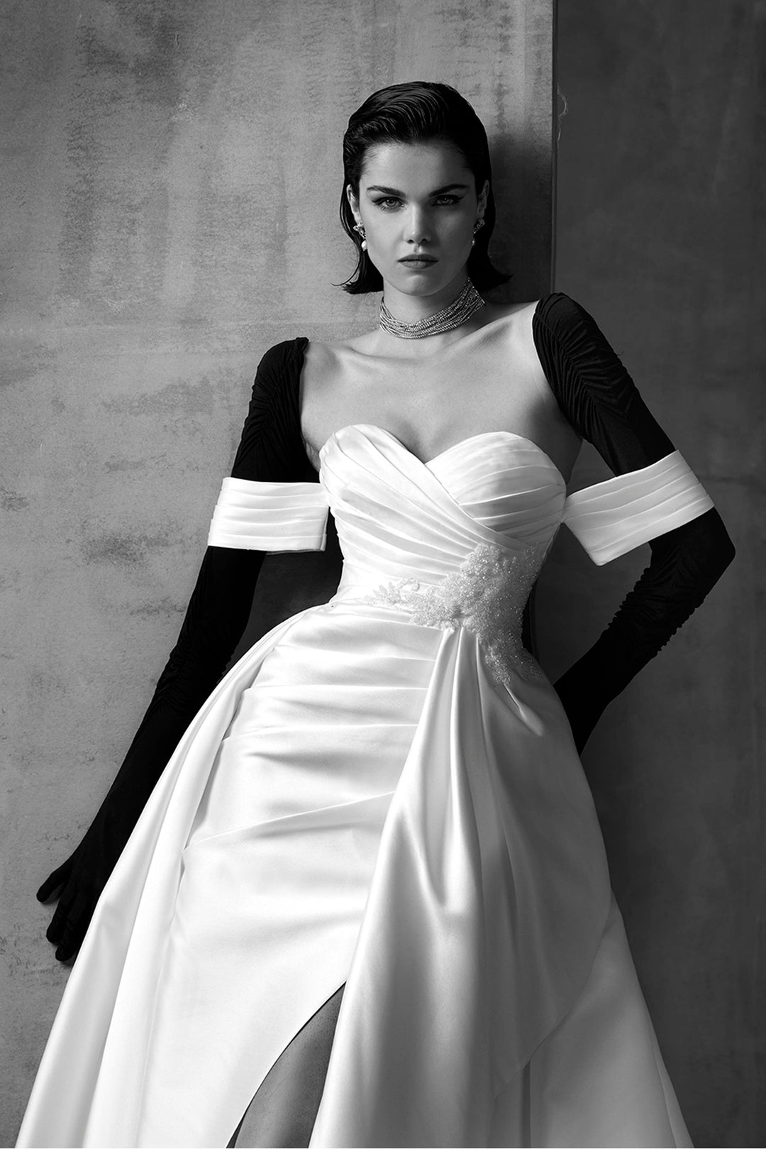 Silk Mikado Wedding Dress White / FR 50 Silk Mikado Wedding Dress White / FR 50