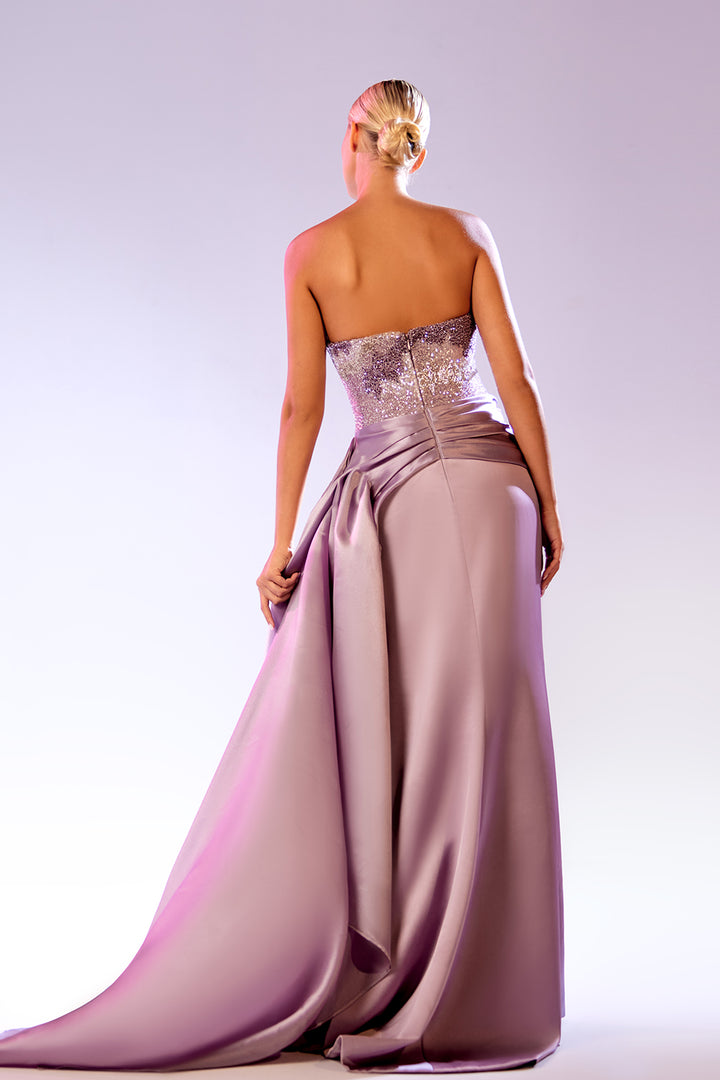 Strapless Neckline with Organza Corset Dress