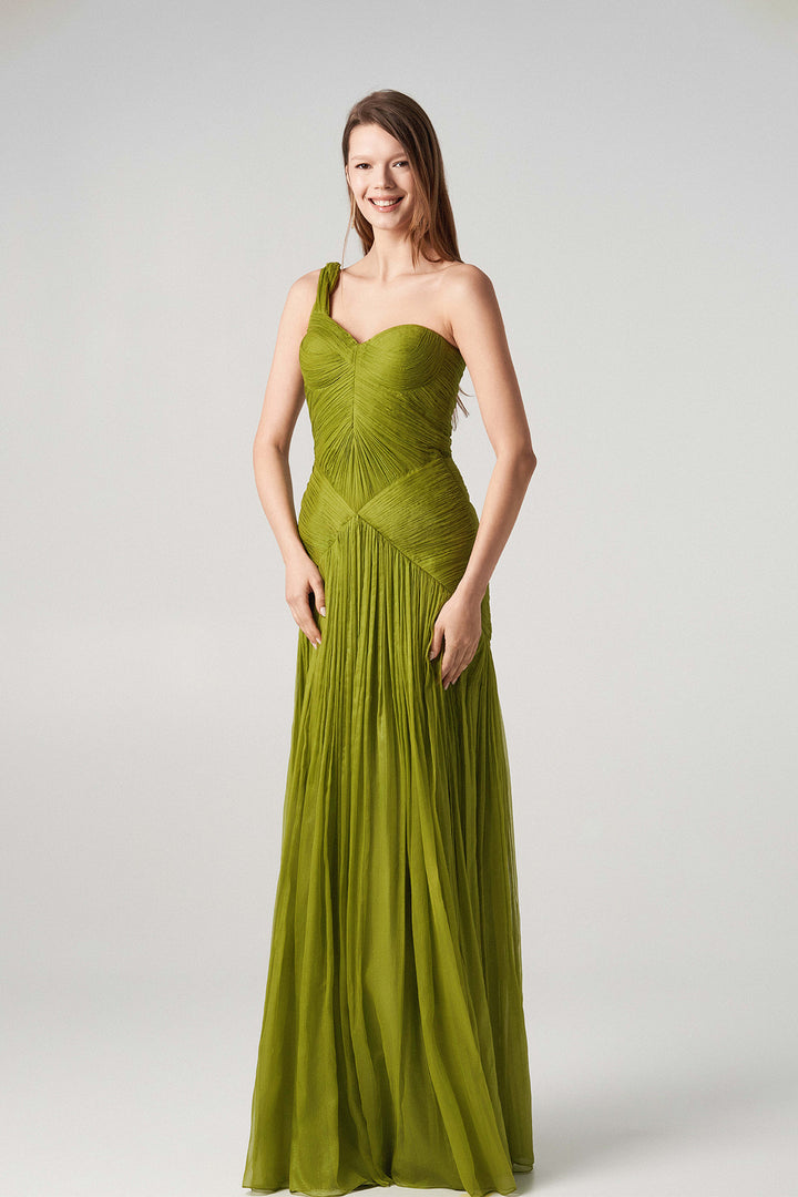 One-Shoulder Floor-Length Dress