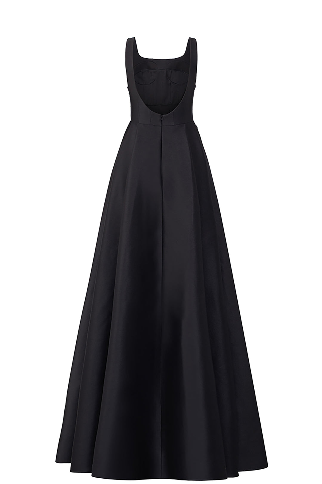 Velvet Satin Dress with Crystal Cape