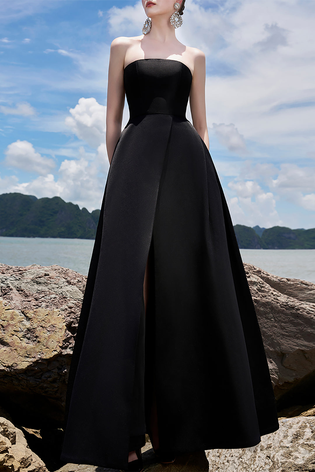 Taffeta Strapless A-Line Dress