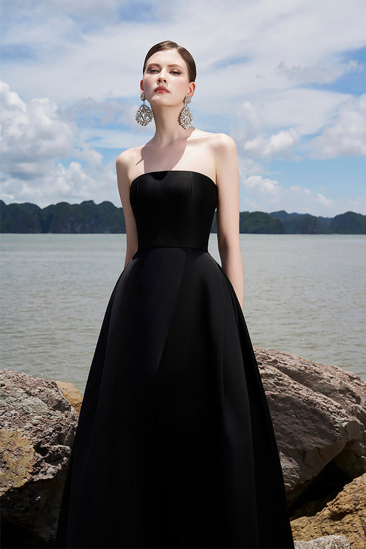 Taffeta Strapless A-Line Dress