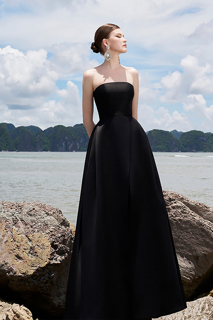 Taffeta Strapless A-Line Dress