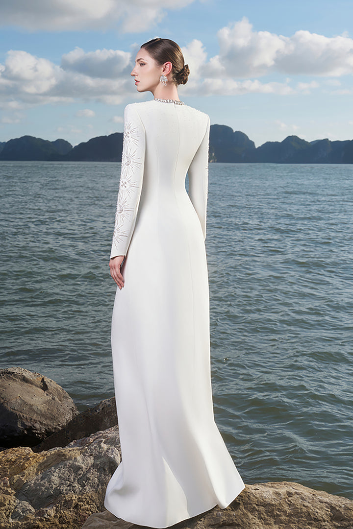 Crepe Dress with Crystals