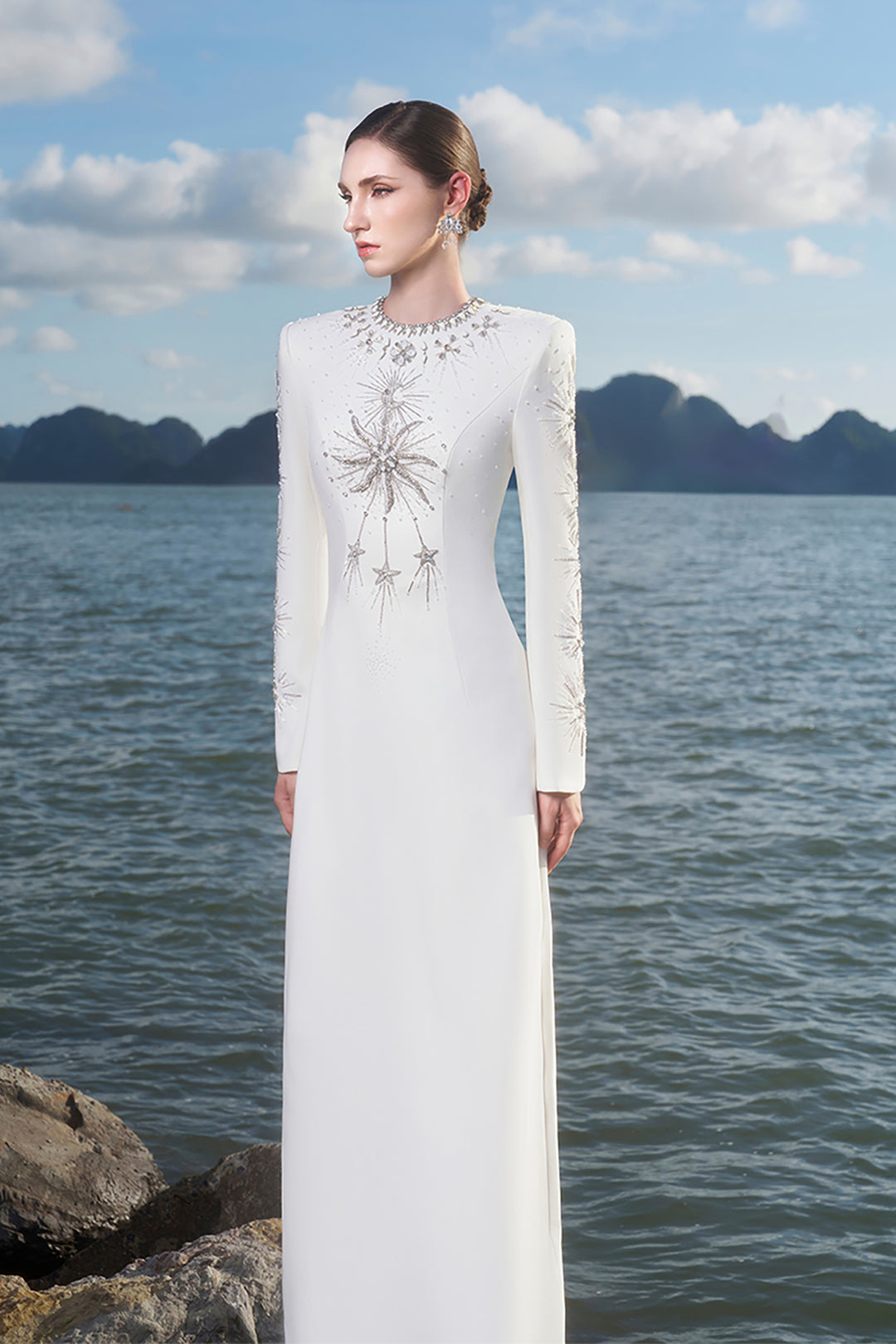 Crepe Dress with Crystals