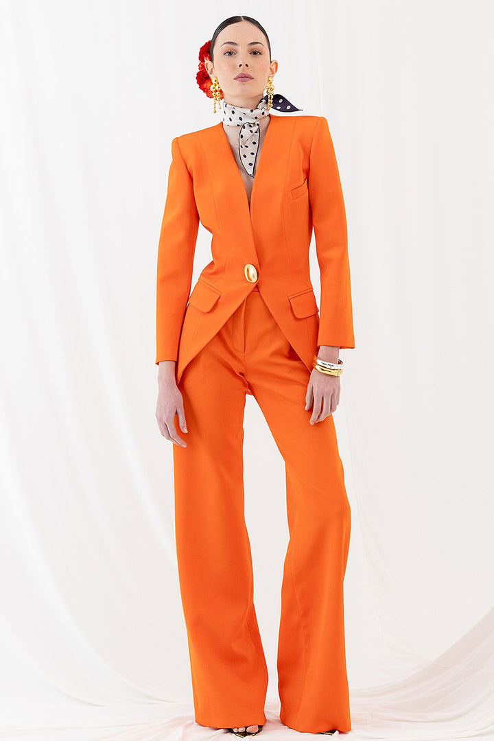 Two-Piece Long Suit with Button