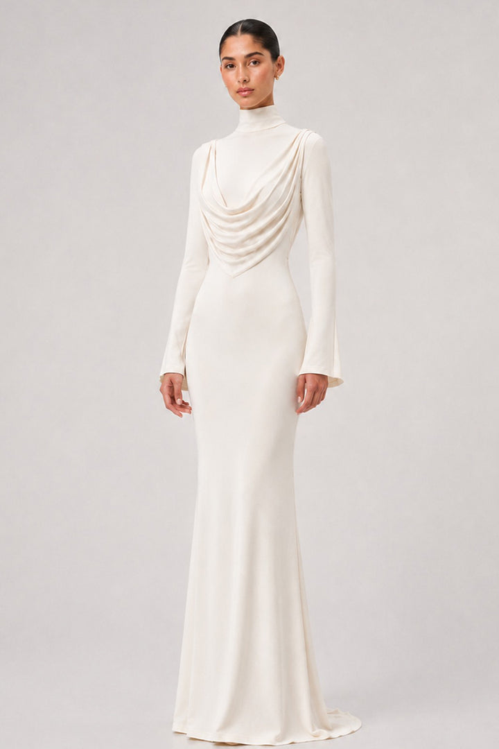 Minimalist Bridal Dress with Draping