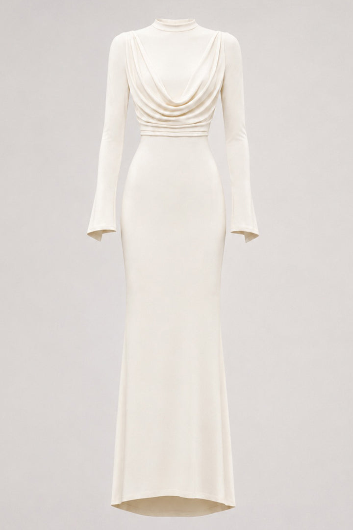 Minimalist Bridal Dress with Draping