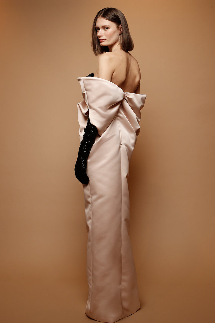 Strapless Satin Long Dress