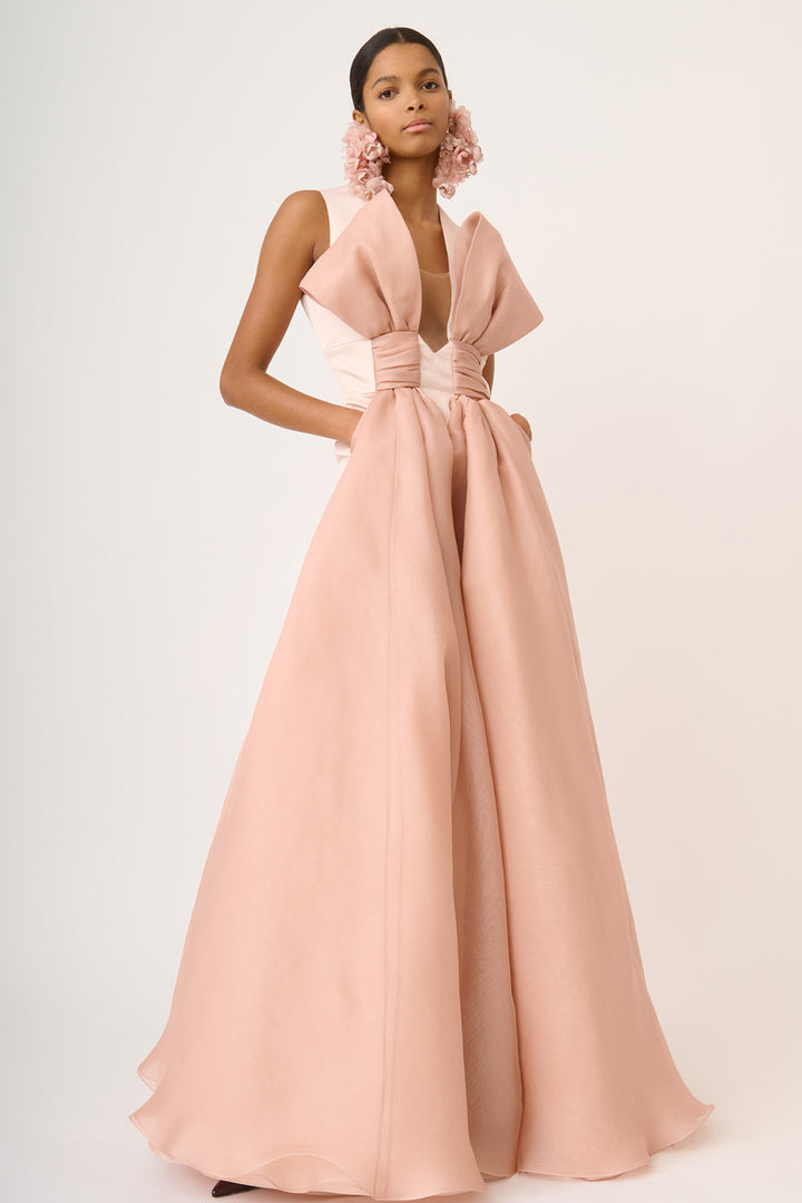 Sleeveless Dress with V-Neckline