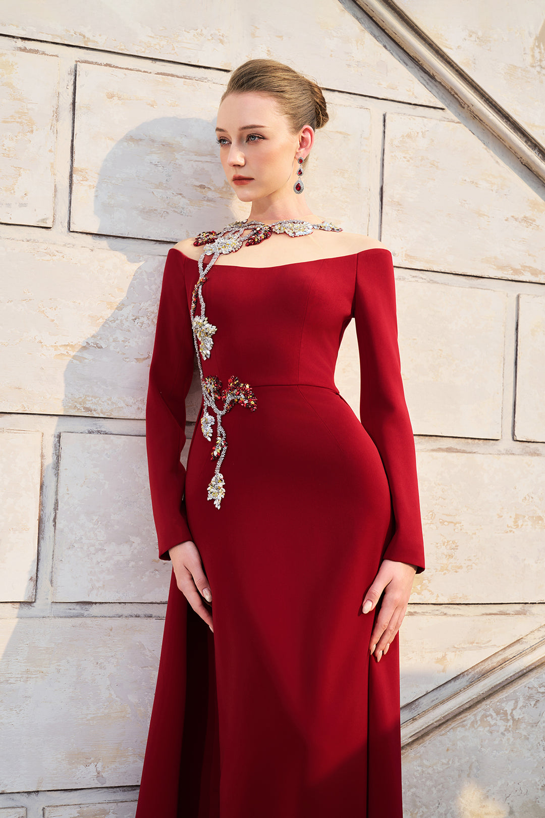 3D Embellished Flared Flap Dress