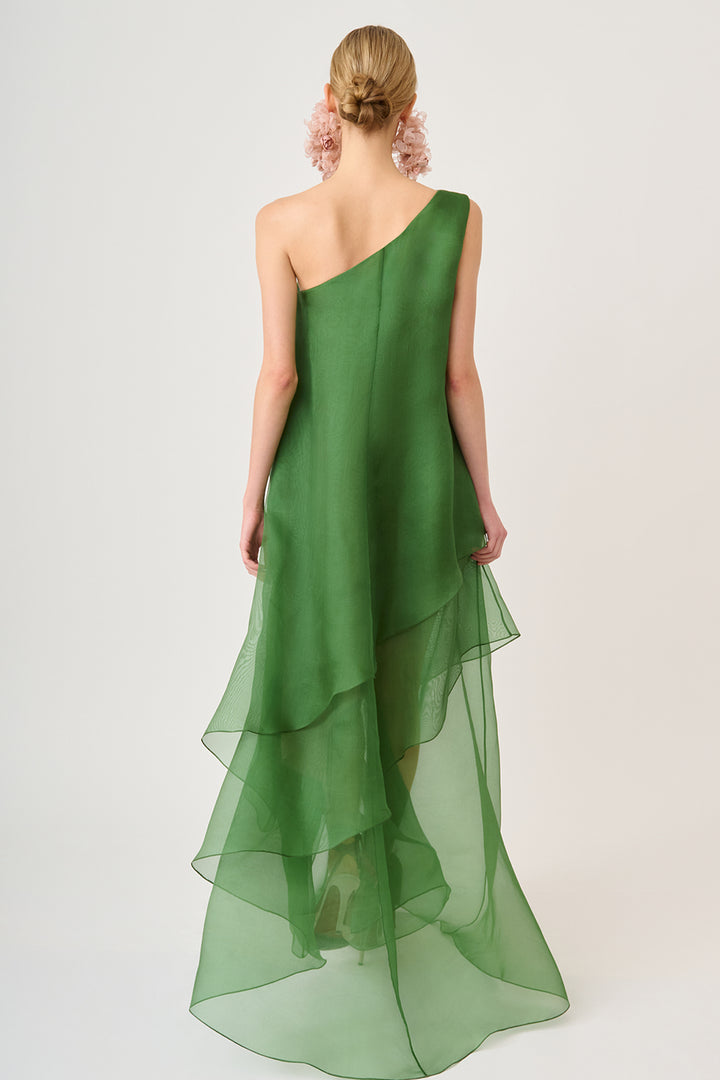Asymmetrical Sleeveless Organza Dress